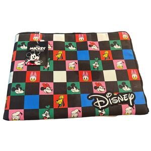 Disney Mickey & Friends Checkerboard Zip Pouch 14" Laptop Tablet Case, NWT